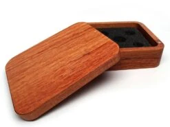Easy Roller Wooden Dice Case - Plain Rosewood