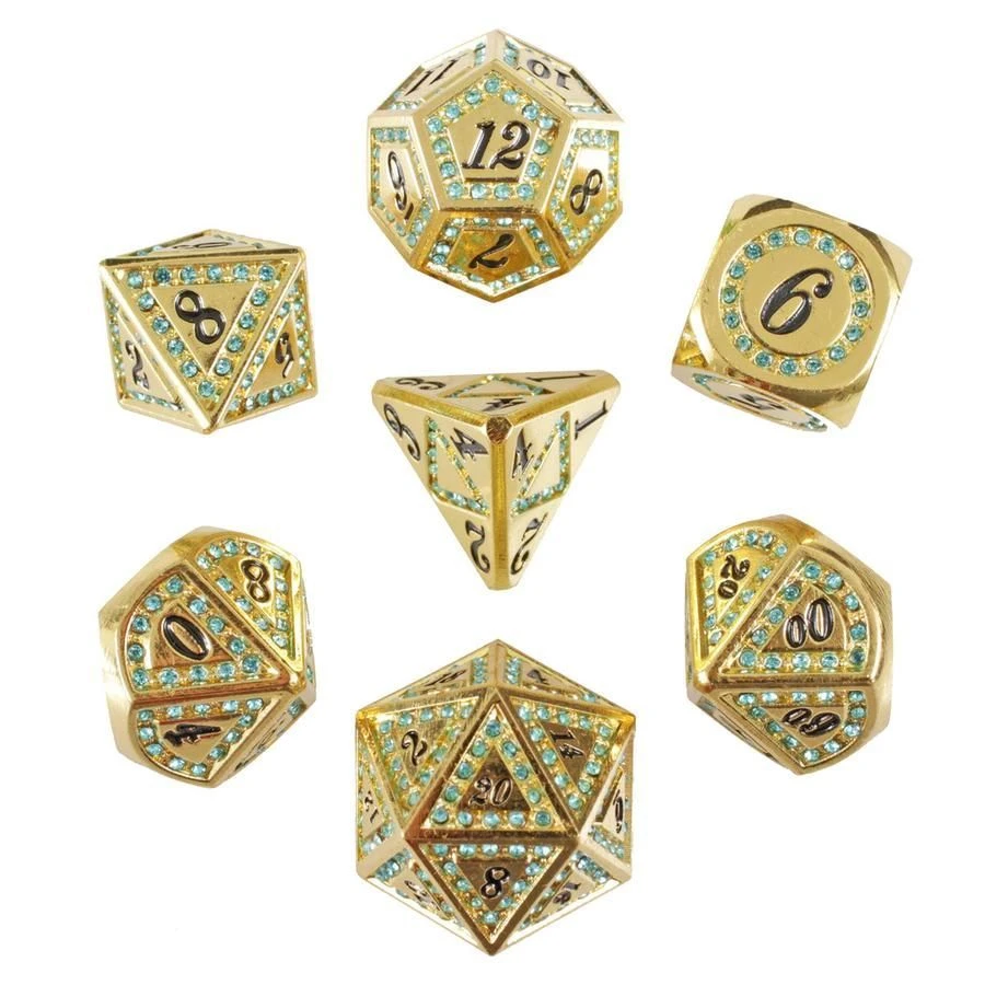 Bejeweled Treasure Set Of 7 Metal Dice
