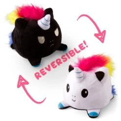 Reversible White & Black Unicorn Plush