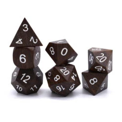 Other Wooden Ebony 7ct Polyhedral Dice Set