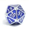 Other Die Hard Dice Metal Spindown D20 Shiny Silver Sapphire