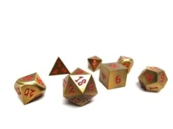 Other Easy Roller Metal Dice Of Ancient Dragons Gold/Red 7ct Polyhedral Set